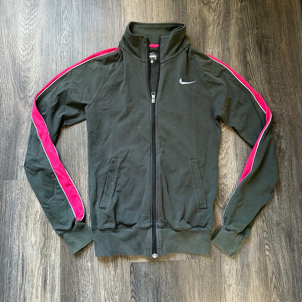 Nike Zip Up Track Jacket‎ Pink Stripe Athletic Y2K Women’s Small